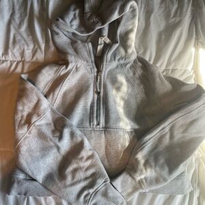 Grey Scuba Half-Length Hoodie